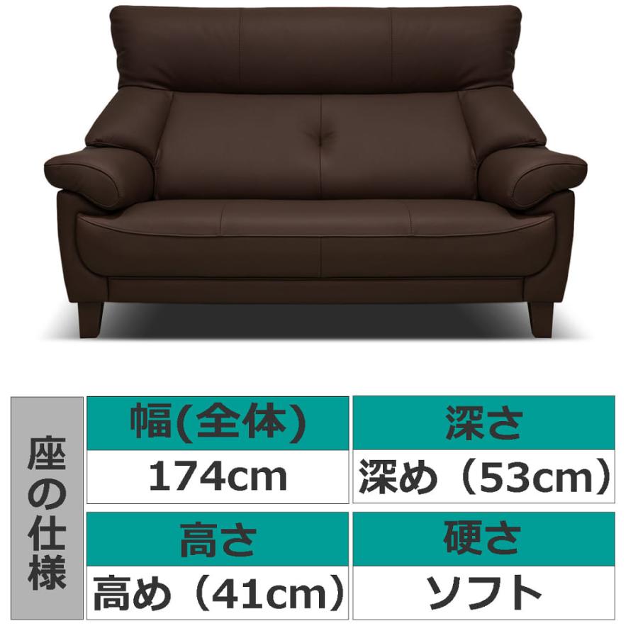 2.5人掛けソファ 幅174cm リジィD ハイタイプ ソフト HB431脚DW 2.5人掛けソファ 幅174cm リジィD ハイタイプ ソフト HB431脚DW
