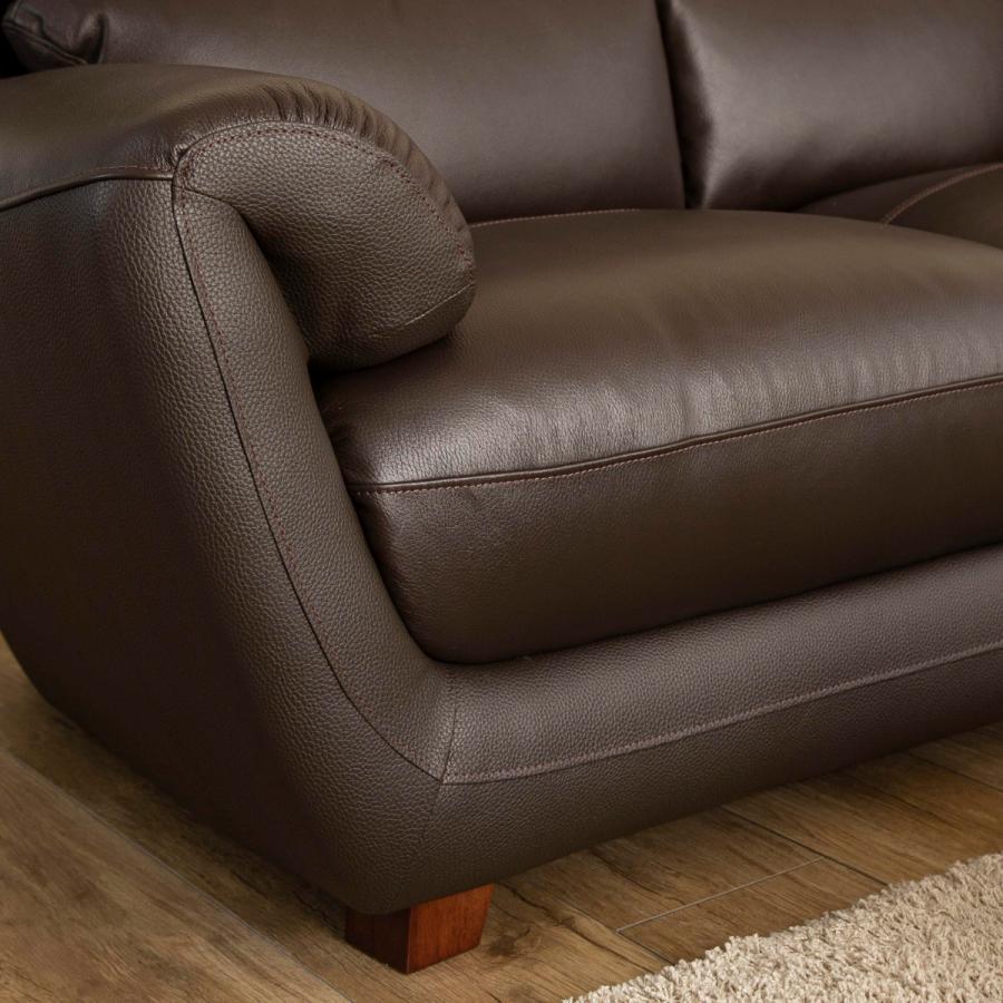 ソファー 1人掛け 幅650mm ダークブラウン 木製 合皮 肘付き 脚付き