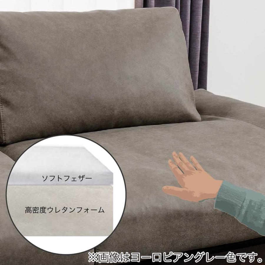 レザーテックス】 3人掛けソファ バルカーラ プライム(プラチナグレー