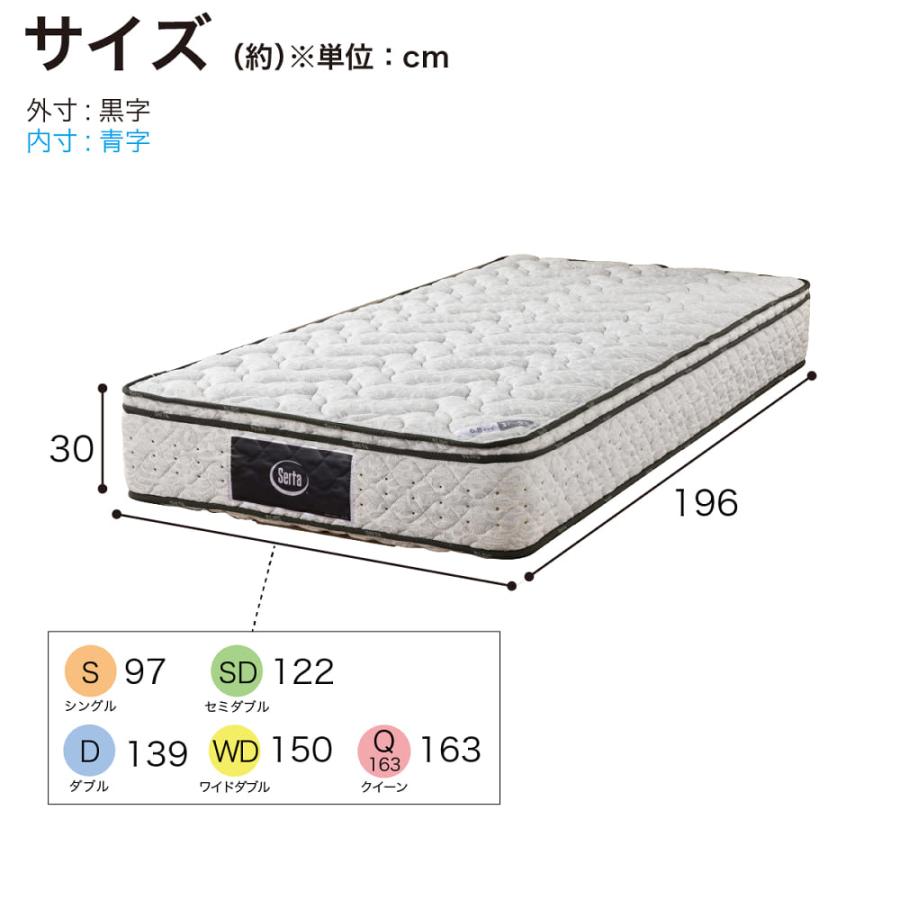 サータ　クイーンサイズ　マットレス クイーン163マットレス(1枚仕様) サータペディック 6.8インチ BOX-T