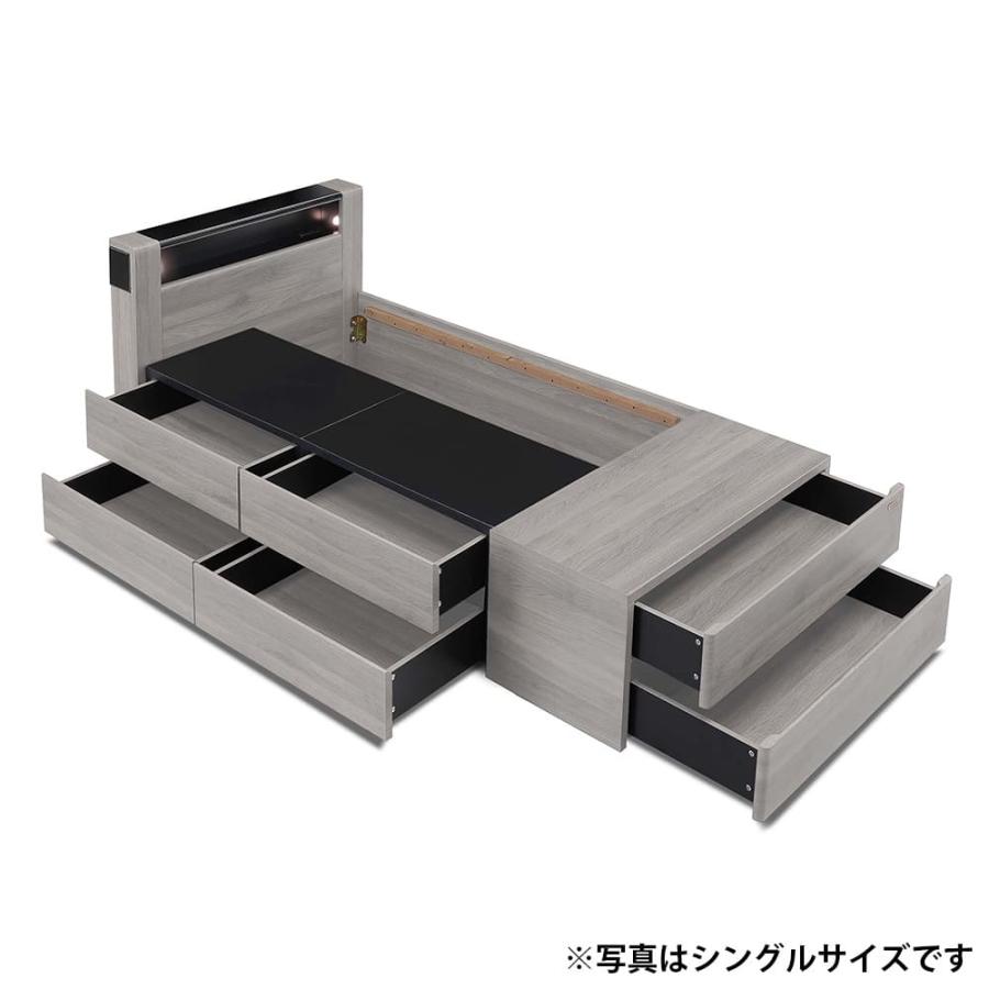 シングルチェストベッドフレーム チェスタ フットBOX グレージュ (大型