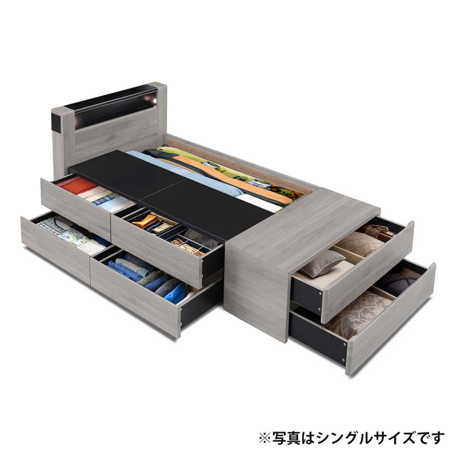 シングルチェストベッドフレーム チェスタ フットBOX グレージュ (大型