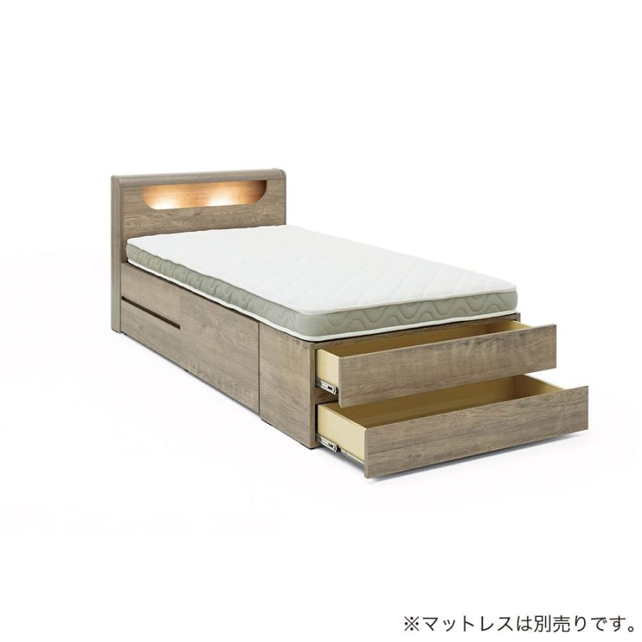 シングルチェストベッドフレーム フリック GY ※マットレス別売 (配送