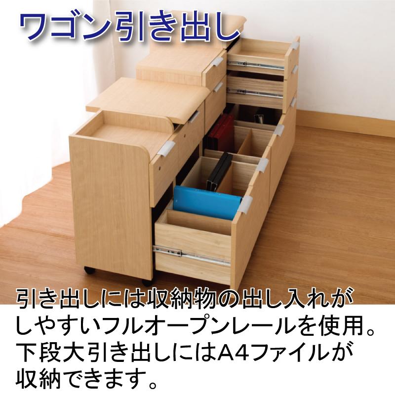 小島工芸 デスクワゴン キャスター付き サイドワゴン サイド