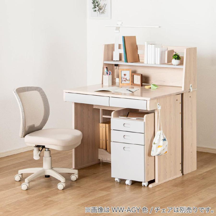 040406 新品【引き出し付きデスク　半組立】　※輸送傷ありの可能性 棚付デスク ESフレクス2 MMD−560 WW−WW／NL−12W