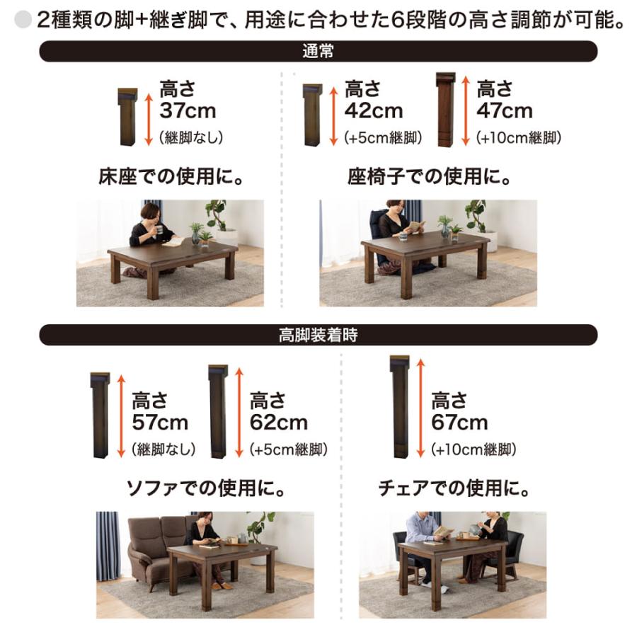 4WAYこたつ みずき 120 NA 高脚セット (大型配送便) : 島忠・ホームズ