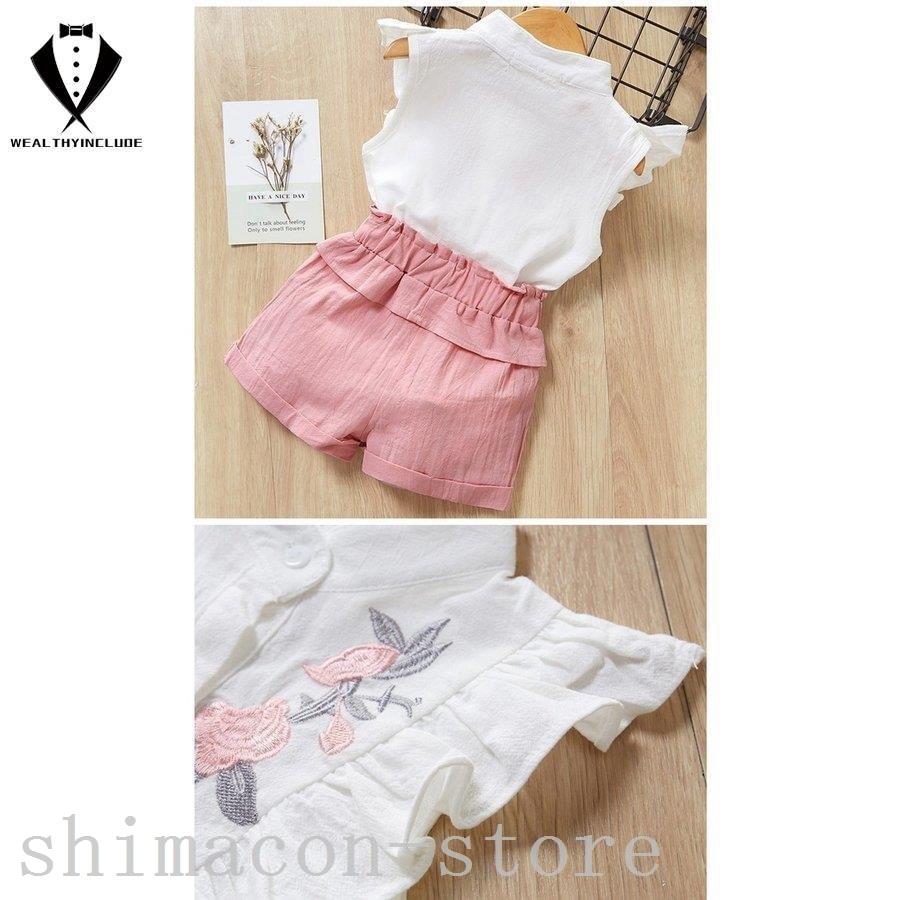 入園入学祝い トップス 女の子セットアップシャツパンツ韓国子供服90 140cm 女の子セットアップシャツパンツ2点セット夏服花柄キッズ遠足ファッション通園通学cm韓国子供服韓国子ども服可愛い Www Threeriversofs Com