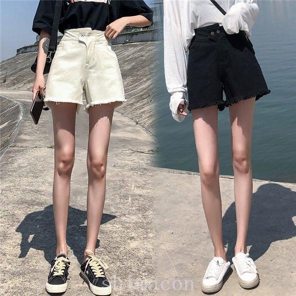 レディースファッション オリジナルデザイン手作り商品 ショートパンツレディースデニム短パンハーフパンツショーツファッションおしゃれボトムス裾フリンジ 高校生中学生女子高生学生春夏 Jqgwfvwhgy Wrestlesquare Com