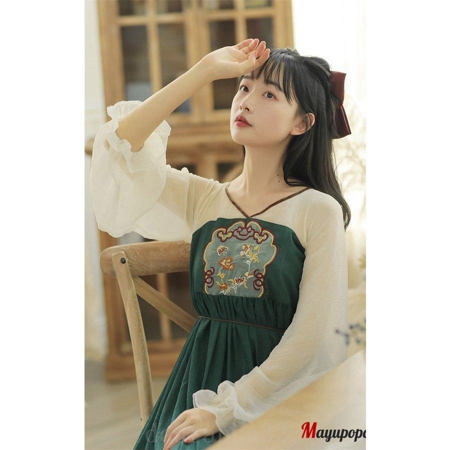最新のデザイン レトロワンピース女子ワンピレディースワンピース秋冬ロング丈ワンピース可愛い日系女子中高生クラシカル長袖カワイイ通勤通学ファッション着痩せ ワンピース カラー 写真色 Athomeinparis Fr