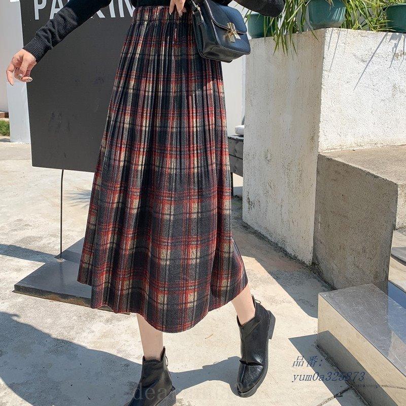 半額sale ベビー服 シューズ チェックスカートロングウエストゴム チェックスカートロングウエストゴムロングスカートおしゃれ秋冬マキシ丈通勤 タータンチェックスカート大人 Www Threeriversofs Com