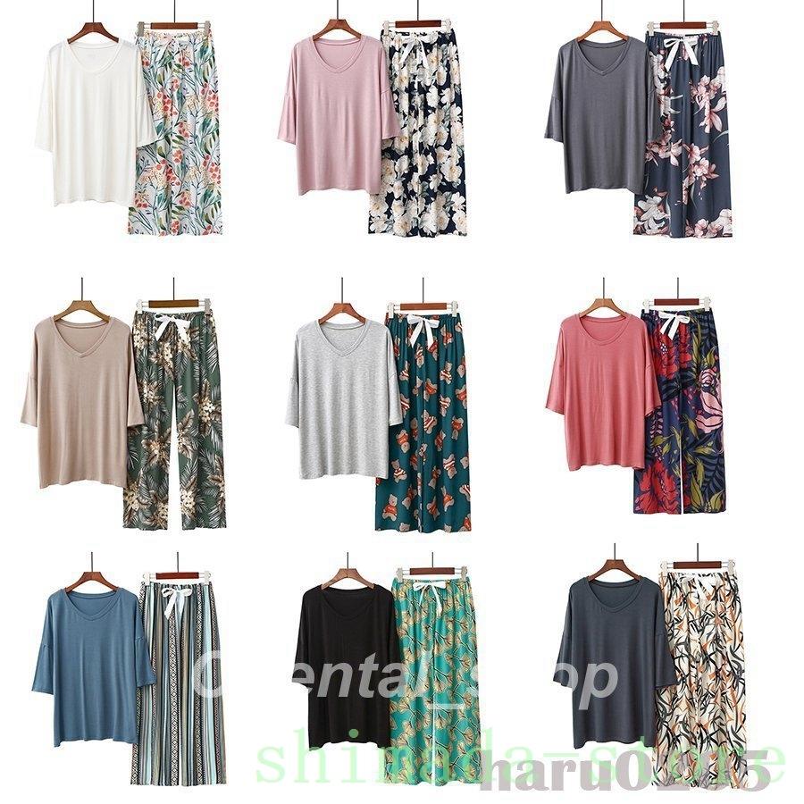 部屋着 薄手 レディース パジャマ 夏 涼しい ルームウェア 半袖 7分袖 長ズボン 上下セット 快適 2点セット 夏用 ひんやり ナイトウェア 女 寝間着 3cclgsxbze 下着 靴下 部屋着 Windowrevival Co Nz