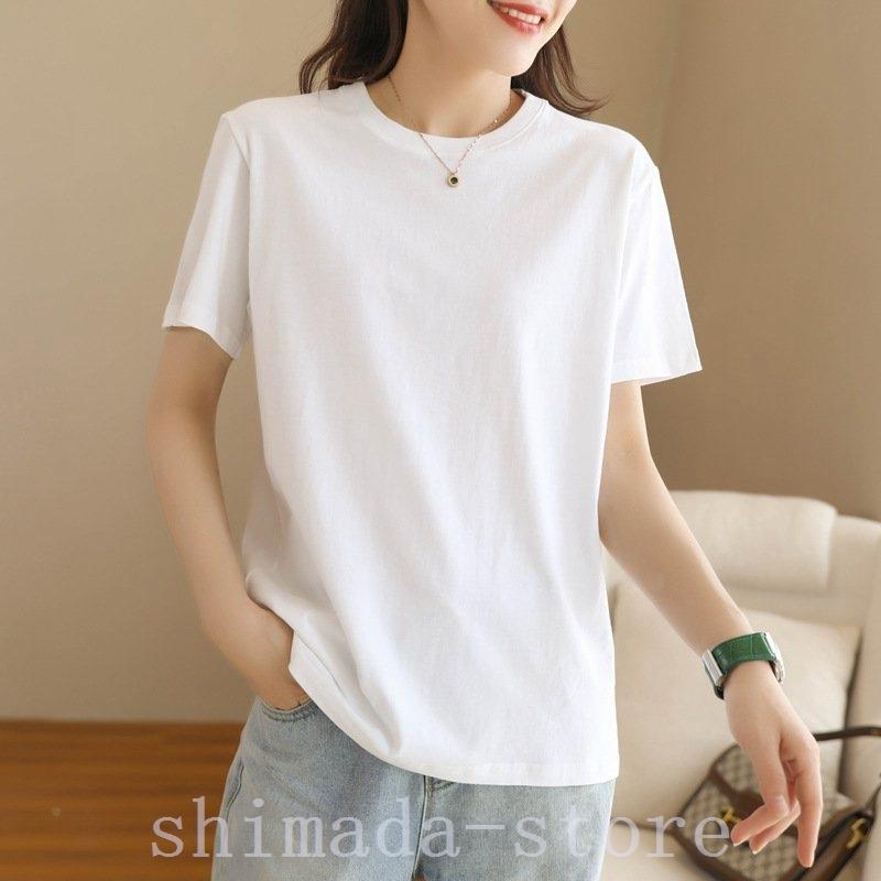 トップス 野花 卯月 セールカットソーレディース半袖トップスカットソー白tシャツ丸首100 綿ブラウス夏服30代40代50代シンプル Cfyow3uabh Www Boulevardrestaurants Com