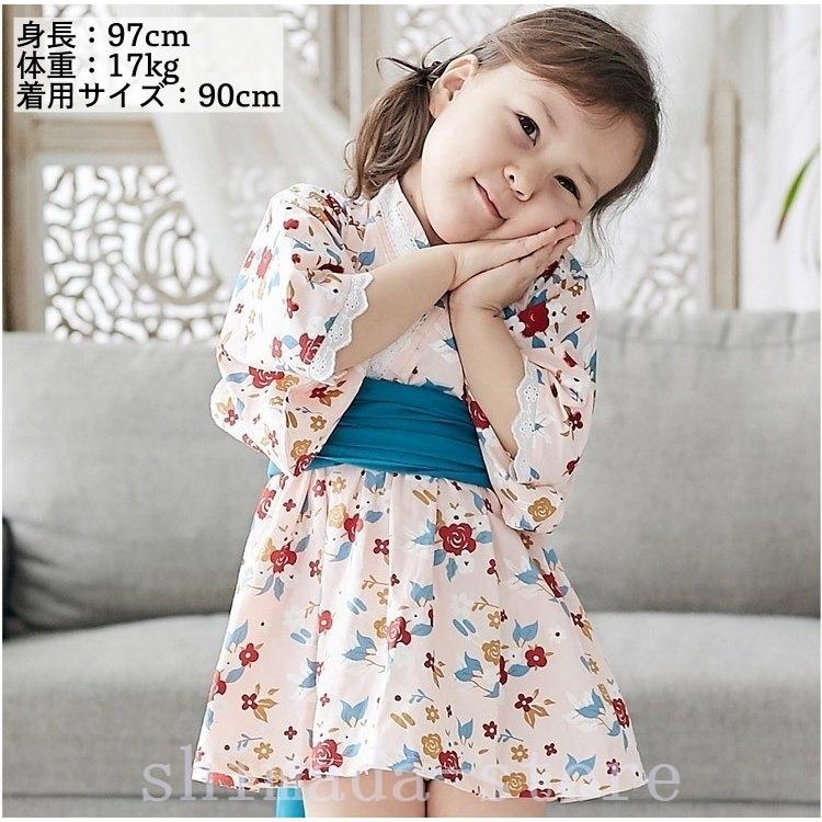 人気カラーの 浴衣2点セット3点セットワンピースタイプセパレートタイプ帯子供キッズベビー女の子ガールズ花柄フラワーフラミンゴウサギ夏祭 Whitesforracialequity Org