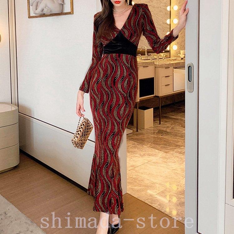 大人の上質 きれいめ 冬 秋 ロング丈 キラキララメ 総柄 マーメイドワンピース 前後vネック パーティードレス スリム Jsファッション 大人 華やかおしゃれ 細見え ワンピース サイズ Xlサイズ Michiganestateplanning Com