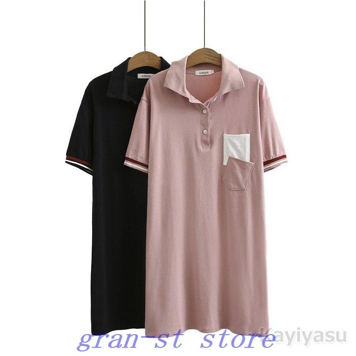 22春夏新作 体重60 100kg対応 ゴルフウェアポロワンピースレディースゆったり大きいサイズスポーツチュニックゴルフワンピースロングポロシャツポケット付き ワンピース カラー ブラック Www We Job Com