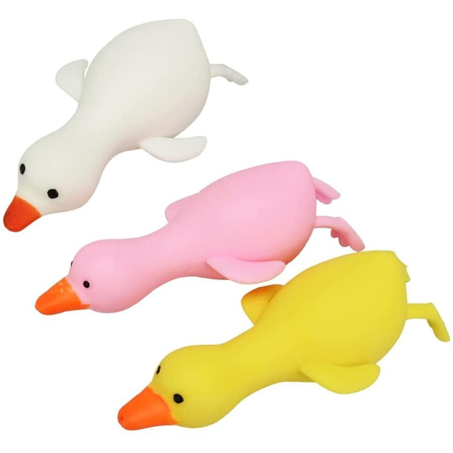 スクイーズ アヒル 3色セット 柔らかい 伸びる ストレス解消 手遊び