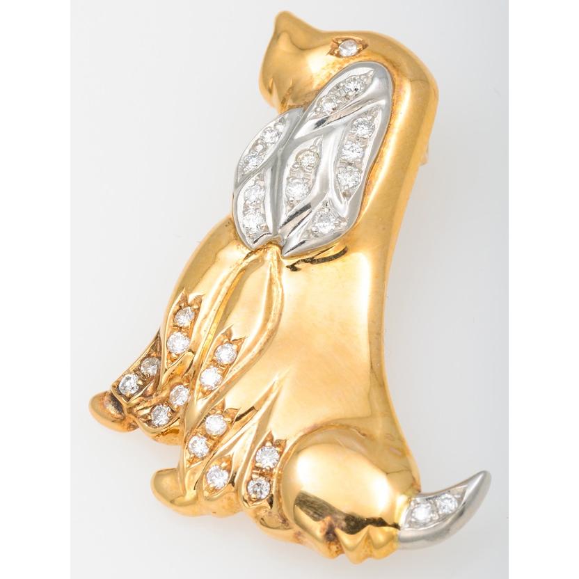 PT900 ダイヤモンド ブローチ Pt900 プラチナ ブローチ ダイヤモンド 0.40ct パール 南洋真珠 14.2mm