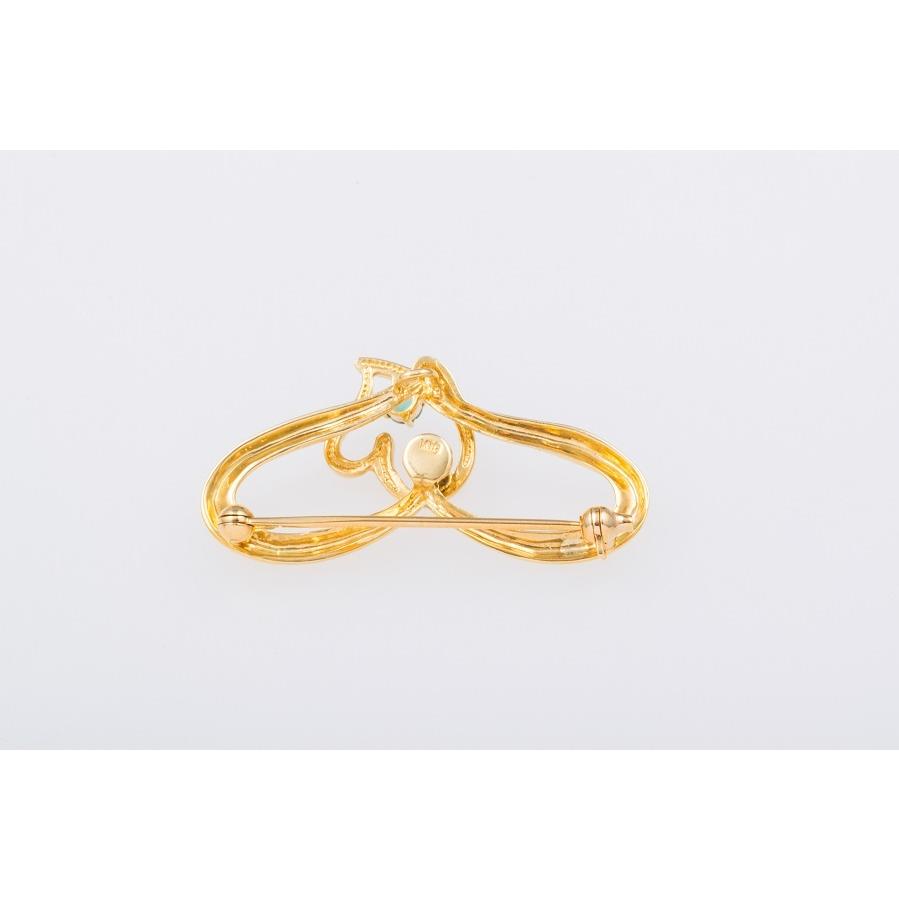 K18 エメラルド スイングブローチ (ハートモチーフ) 品番b20-487