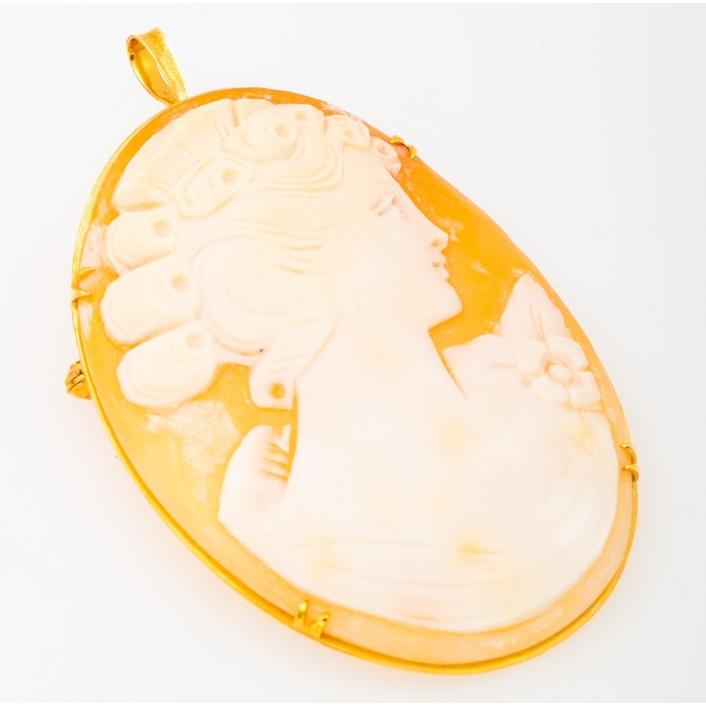 K18 シェルカメオ ブローチ(ペンダント兼用) : しまだ質店 ヤフー