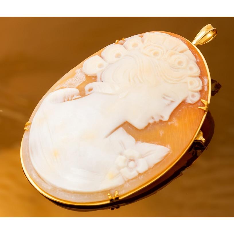 CAMEO カメオ K18 ブローチペンダントどちらでも使える