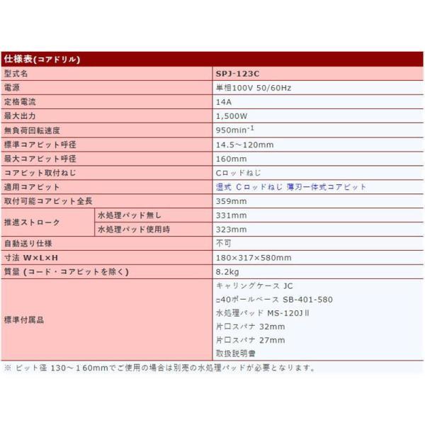 発研(コンセック) SPJ-123C(65φビット付・スイベル無) 湿式ダイヤモンドコアドリルセット Cロッドネジ用 ◆｜shimadougu-y｜03