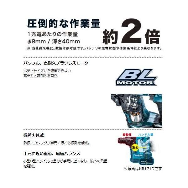 今月のとっておき マキタ 17mm充電式ハンマードリル HR170DRGX 14.4V(6.0Ah) セット品 (本体・バッテリBL1460B×2個・充電器・ケース付) コードレス