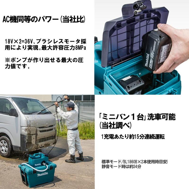 マキタ（makita） MHW080DZK 充電式高圧洗浄機 36V(18V×2本使用) (本体
