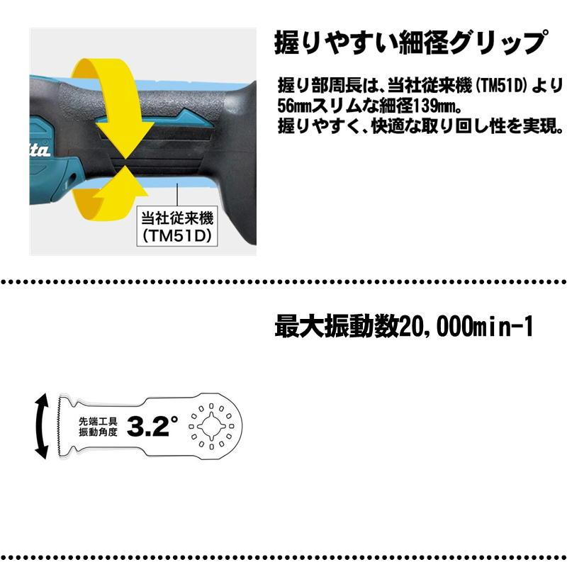 マキタ（makita） TM53DZ 充電式マルチツール 18V 本体のみ(充電器