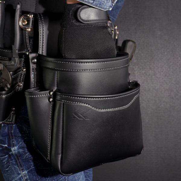 フジ矢 腰袋2段 黒金 LIGHT PU LEATHER SERIES AB-22BG フジ矢