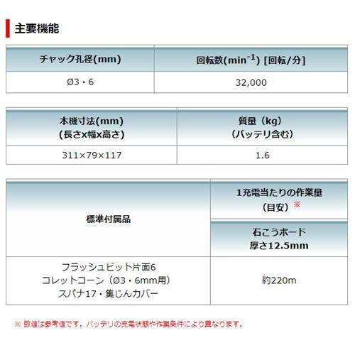 マキタ CO181DZ 充電式ボードトリマ(チャック孔径：3mm・6mm対応)  18V 本体のみ(※本体のみ・バッテリ・充電器別売) コードレス ◆｜shimadougu｜08