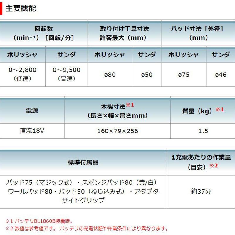 マキタ PV300DZ 80mm充電式サンダポリッシャ 18V 本体のみ(充電 マキタ PV300DZ 80mm充電式サンダポリッシャ 18V 本体のみ(充電