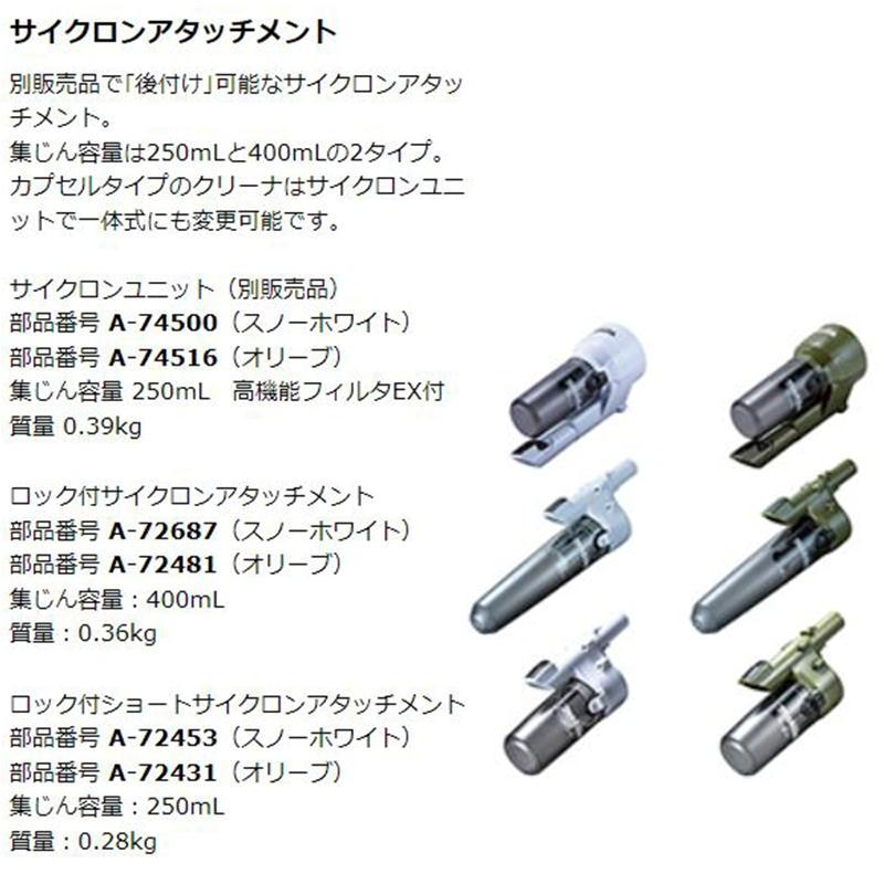 マキタ CL284FDRFW 充電式クリーナー(掃除機) 18V 白 セット品(本体・BL1830B・充電器) (カプセル式・ワンタッチスイッチ)コードレスの画像