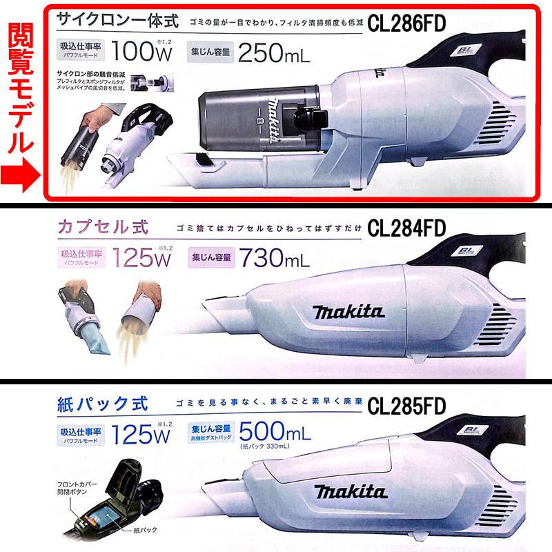 マキタ CL286FDRFW 充電式クリーナー(掃除機) 18V 白 セット品 マキタ CL286FDRFW 充電式クリーナー(掃除機) 18V 白 セット品