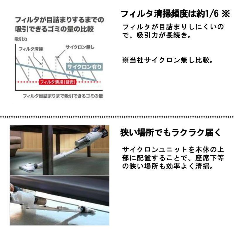 マキタ CL286FDRFW 充電式クリーナー(掃除機) 18V  白 セット品(本体・BL1830B・充電器) (サイクロン一体式・ワンタッチスイッチ)コードレス ◆の画像