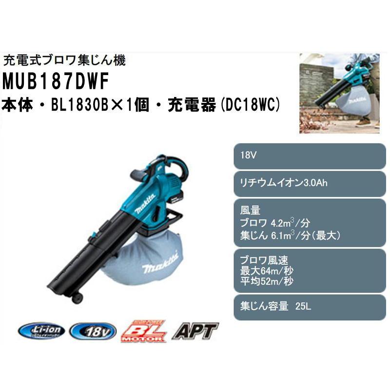 マキタ（makita） MUB187DWF 充電式ブロワ集じん機 18V セット品(本体 
