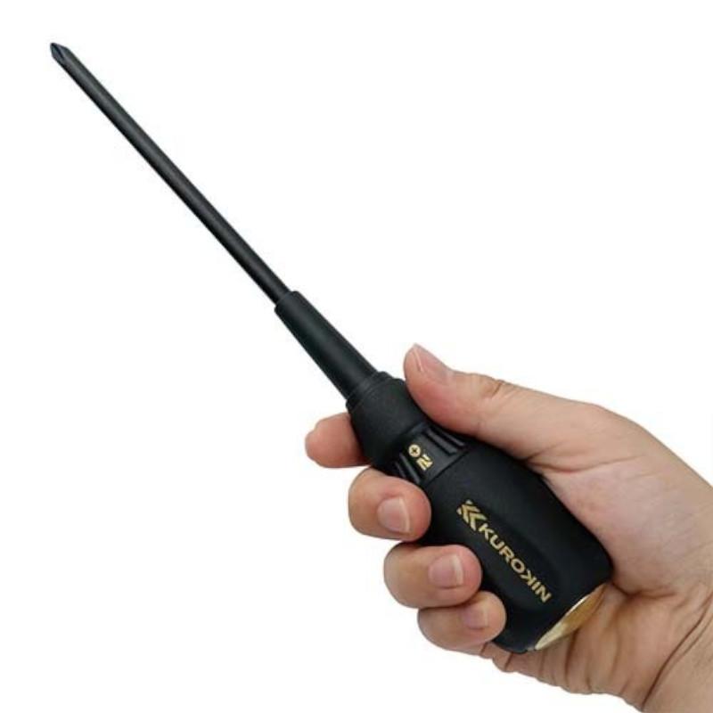 フジ矢 KUROKIN 526K-BG 貫通プラスドライバー (+)2.0x150 黒金