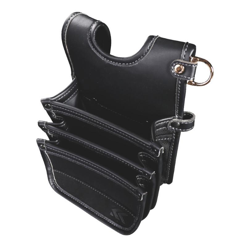 フジ矢 KUROKIN AB-43BG 建築薄型腰袋3段 黒金(クロキン) ◇ : 島道具