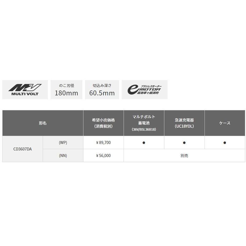 HiKOKI(ハイコーキ) CD3607DA(NN) 180mmコードレスチップソーカッター マルチボルト36V(本体のみ) 充電式｜shimadougu｜02