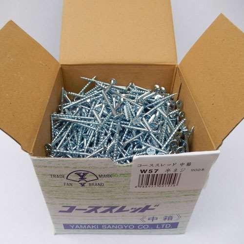 山喜産業(YAMAKI) コーススレッド 中箱 半ネジ W57 3.8×57 (900本入