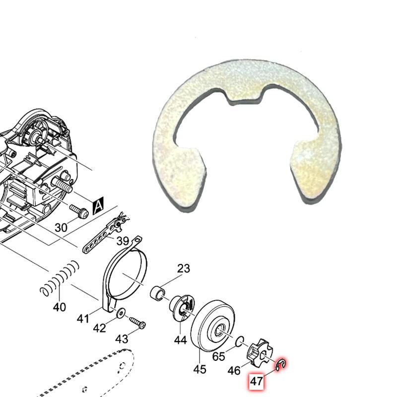 6/13 モブモブ様取り置き品 AKS74U 65k マキタ 961013-5 Eリング ストップリング軸E7 (スプロケット装着用