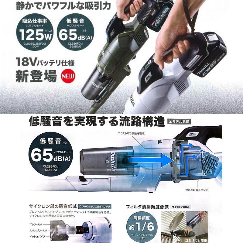 マキタ CL286FDRFO クリーナー 18V(本体・BL1830B・充電器) 高機能フィルタEX A-74441 ◆の画像