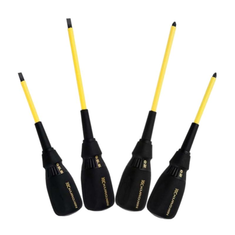 フジ矢 【黒金4点セット】 524D-BG 電工ドライバー (+)2×100・526D-BG