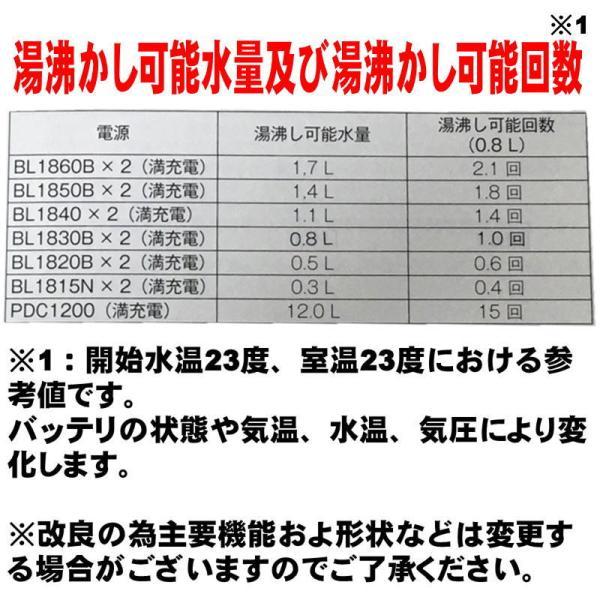 マキタ KT360DZ(青) 充電式ケトル 36V(18V×2本使用) 本体＋急速充電器＋BL1860B×2個 島道具オリジナル大容量バッテリーセット コードレス NA66｜shimadougu｜09