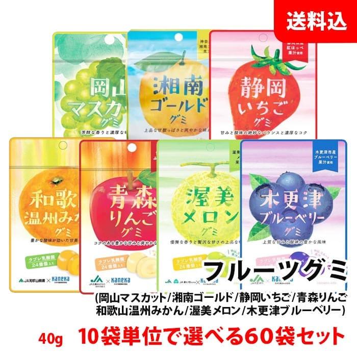 カネカ 送料無料 フルーツグミ 60袋セット 10個単位で選べる