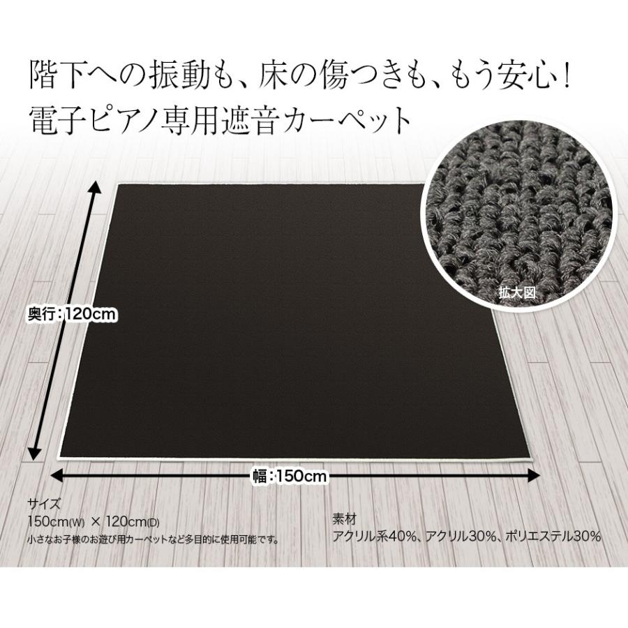 EMUL エミュール CPT305L 電子ピアノ用 防音/防振/防傷 マット ミルキーブラックカラー 遮音 防振 カーペット〔島村楽器限定〕|shimamura|04