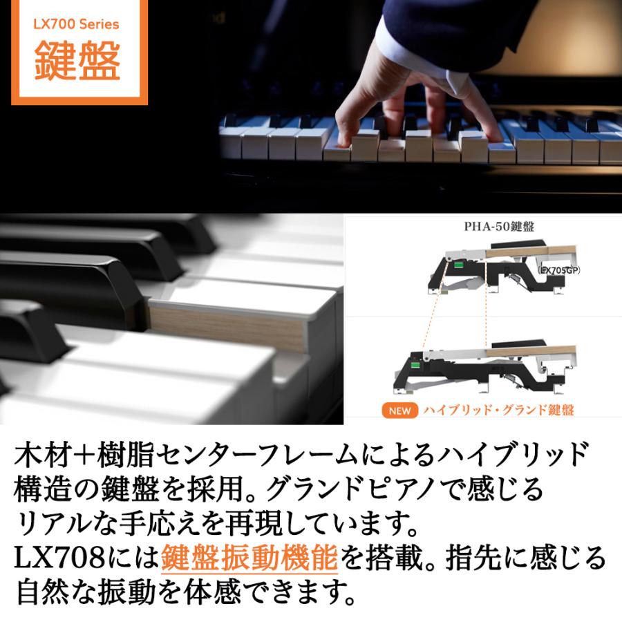 【最終在庫】 Roland ローランド 電子ピアノ 88鍵盤 LX708GP カーペット（小）セット 〔配送設置無料・代引不可〕｜shimamura｜06