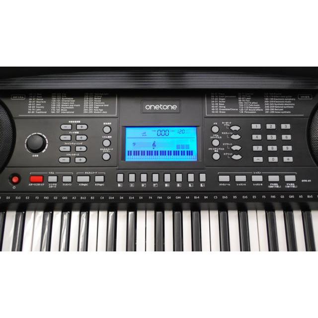 キーボード 電子ピアノ onetone ワントーン OTK-61S ブラック 61鍵盤