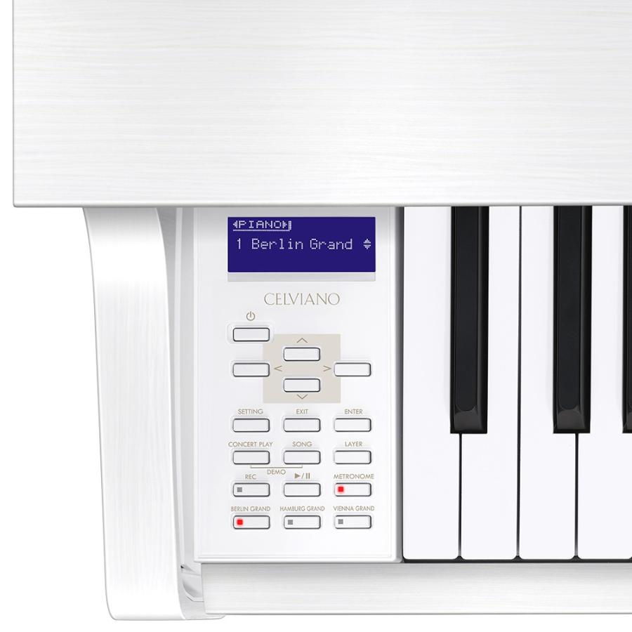 CASIO カシオ 電子ピアノ セルヴィアーノ 88鍵盤 GP-310WE ホワイトウッド調 ブラック遮音カーペット(大)セット 〔代引不可〕01