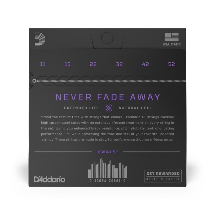 D'Addario ダダリオ XTABR1152 80/20ブロンズ コーティング弦 11-52 カスタムライト アコースティックギター弦|shimamura|02