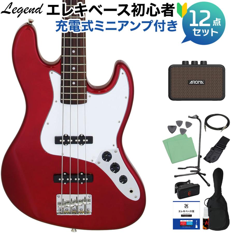Legend エレキベース レッド LEGEND ( レジェンド ) LJB-Z Candy Apple Red 送料無料